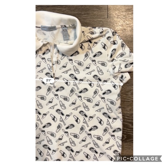 Valerie Stevens Print Polo Top Size XL - Picture 6 of 9